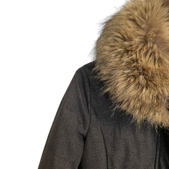 Prana Heather Grey Insulated Jacket with Removable Fur Collar MED - Picture 3 of 10